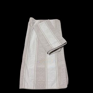 Legacy 27.5x27.5 Pillow Sham Covers Tan & Brown Stripes Gingham Trim & Back